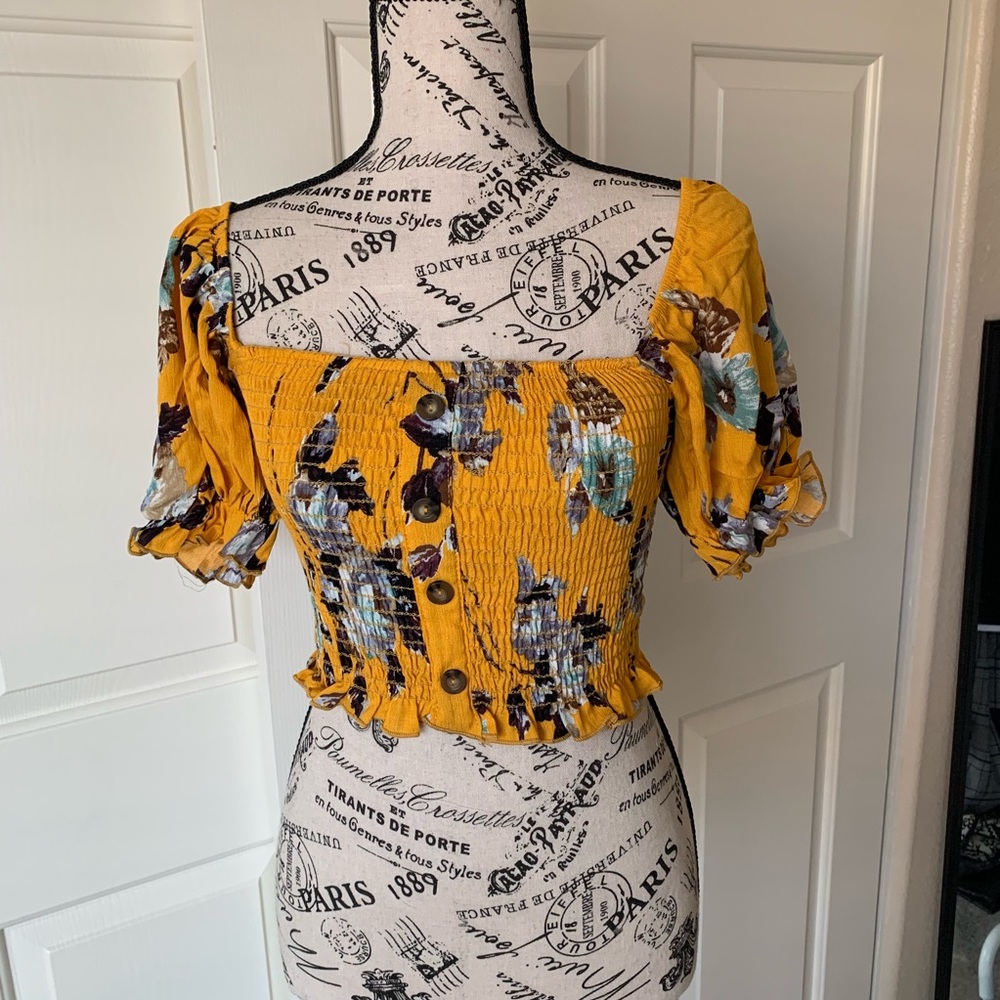 Windsor Mustard Crop Top - Picture 1 of 6